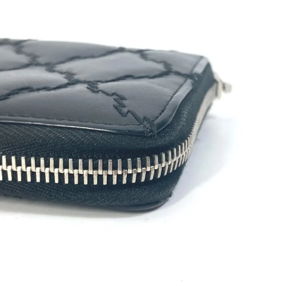 CHANEL Black Lambskin Leather Logo Wallet